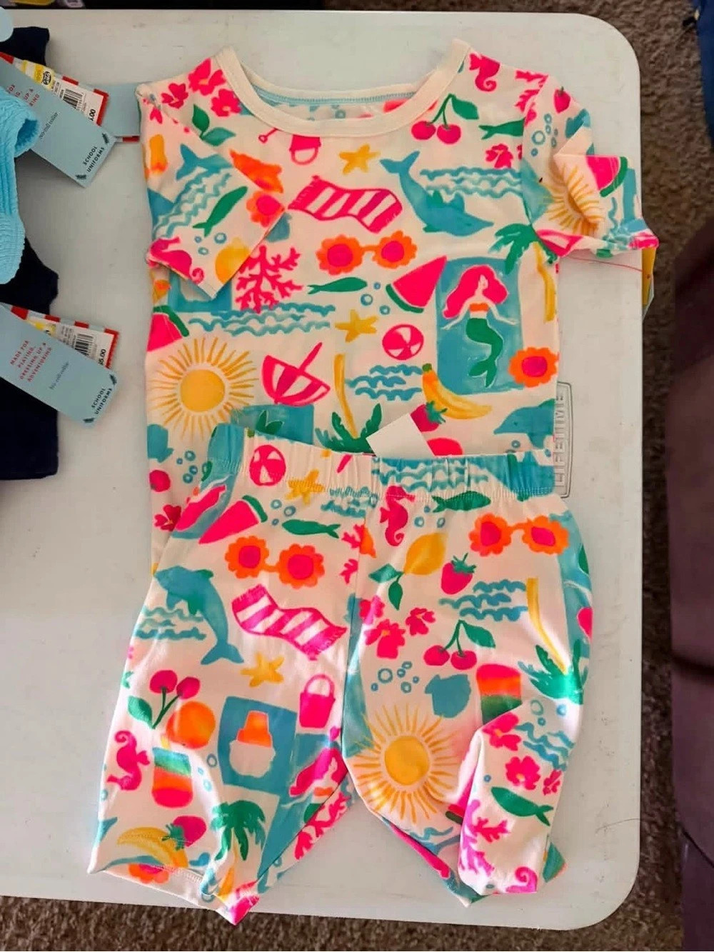 Cat & Jack Printed Pajama Set Girls Size 5T